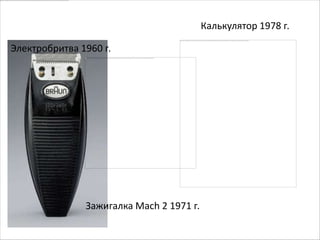 Калькулятор 1978 г.

Электробритва 1960 г.




               Зажигалка Mach 2 1971 г.
 