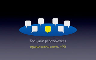 Брендинг работодателя
привлекательность +20
 
