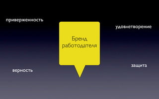 приверженность
                                удовлетворение

                    Бренд
                 работодателя


                                      защита
  верность
 
