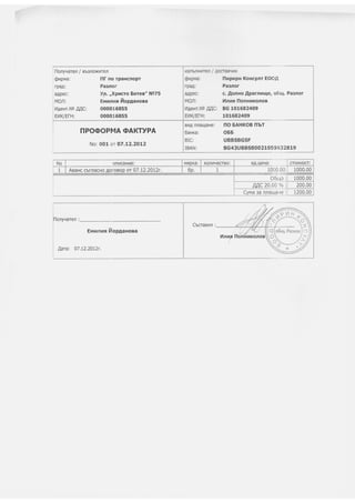 проформа фактура | PDF