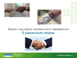 Вирусы с рук одного человека могут передаваться
          6 различным людям




                                      The Healthy Workplace
 