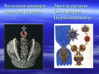Большая импера-   Звезда ордена
торская корона    Св. Андрея
                  Первозванного
 