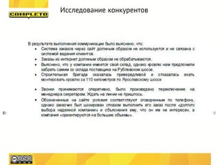 Исследование конкурентов
 