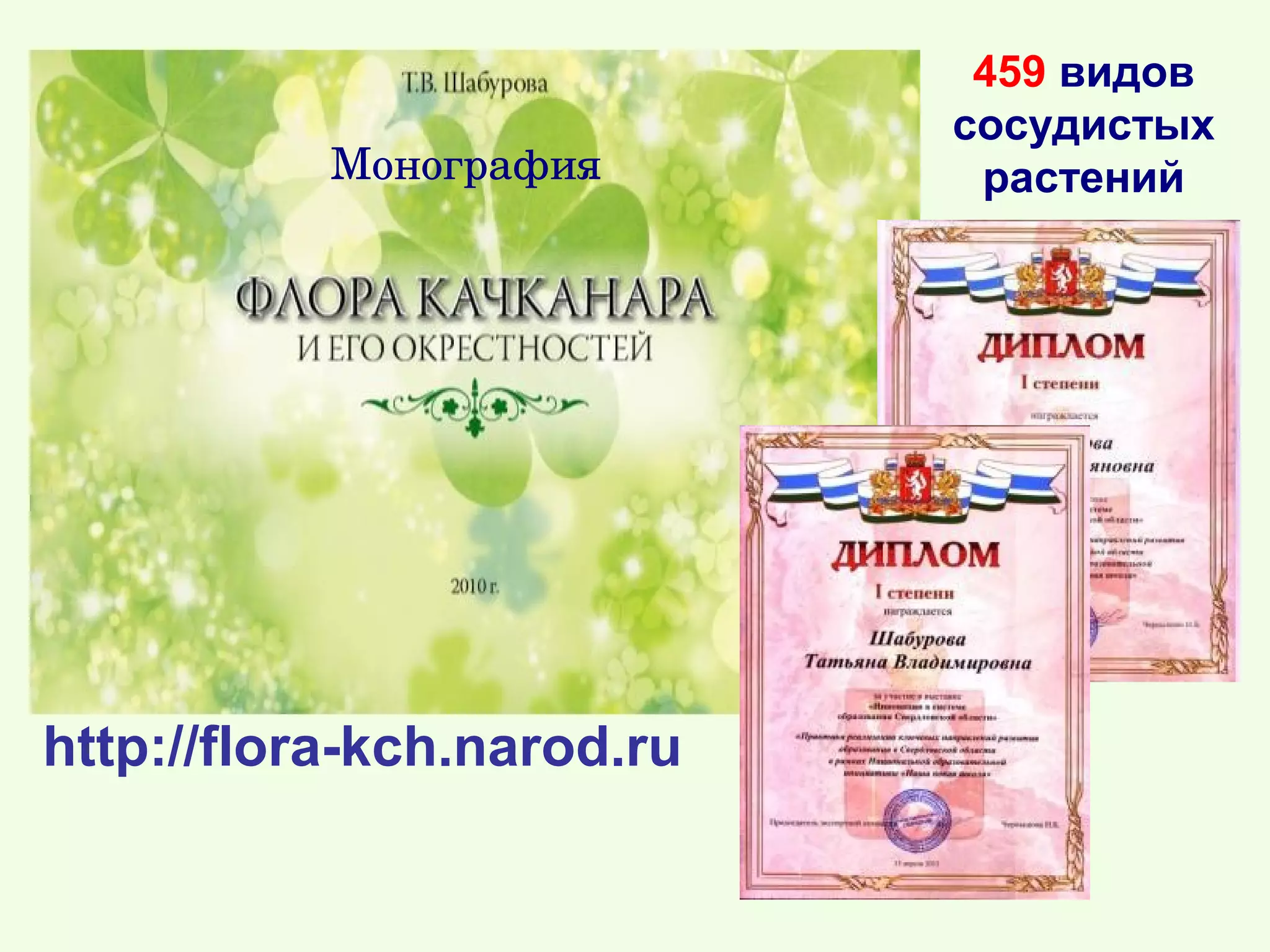 459 видов
                            сосудистых
           Монография        растений




http://flora-kch.narod.ru
 
