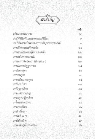  “√∫—≠
                                          Àπâ“
¡μ‘¡À“‡∂√ ¡“§¡                            (Ò)
ª√–«—μ‘æ‘∏’‡®√‘≠æ√–æÿ∑∏¡πμåªï„À¡à          Û
ª√–«—μ‘§«“¡‡ªìπ¡“¢Õß°“√‡®√‘≠æ√–æÿ∑∏¡πμå    ¯
∫∑π¡— °“√æ√–√—μπμ√—¬                      ÚÒ
∫∑πÕ∫πâÕ¡æ√–ºŸâ¡’æ√–¿“§‡®â“               ÚÚ
∫∑æ√–‰μ√ √≥§¡πå                           ÚÚ
∫∑π¡°“√ ‘∑∏‘§“∂“ ( —¡æÿ∑‡∏œ)              ÚÛ
∫∑π‚¡°“√Õ—Ø∞°§“∂“                         Úı
∫∑¡—ß§≈ Ÿμ√                               Úˆ
∫∑√μπ Ÿμ√                                 Û
∫∑°√≥’¬‡¡μμ Ÿμ√                           Ûı
∫∑¢—π∏ª√‘μ√                               Û˜
∫∑«—ØØ°ª√‘μ√                              Û¯
∫∑Õπÿ  √≥ª“∞–                             Ù
∫∑Õ“Ø“π“Ø‘¬ª√‘μ√                          ÙÚ
∫∑‚æ™¨—ß§ª√‘μ√                            Ùˆ
∫∑Õ¿¬ª√‘μ√                                Ù˘
∫∑ —°°—μ«“ œ                              ıÒ
∫∑π—μ∂‘ ‡¡ œ                              ıÚ
∫∑¬—ß°‘≠®‘ œ                              ıÛ
∫∑‡∑«μ“Õÿ¬‚¬™π§“∂“                        ıÙ
 
