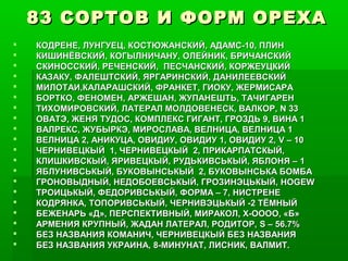 83 СОРТОВ И ФОРМ ОРЕХА
   КОДРЕНЕ, ЛУНГУЕЦ, КОСТЮЖАНСКИЙ, АДАМС-10, ПЛИН
   КИШИНЁВСКИЙ, КОГЫЛНИЧАНУ, ОЛЕЙНИК, БРИЧАНСКИЙ
   СКИНОССКИЙ, РЕЧЕНСКИЙ, ПЕСЧАНСКИЙ, КОРЖЕУЦКИЙ
   КАЗАКУ, ФАЛЕШТСКИЙ, ЯРГАРИНСКИЙ, ДАНИЛЕЕВСКИЙ
   МИЛОТАИ,КАЛАРАШСКИЙ, ФРАНКЕТ, ГИОКУ, ЖЕРМИСАРА
   БОРТКО, ФЕНОМЕН, АРЖЕШАН, ЖУПАНЕШТЬ, ТАЧИГАРЕН
   ТИХОМИРОВСКИЙ, ЛАТЕРАЛ МОЛДОВЕНЕСК, ВАЛКОР, N 33
   ОВАТЭ, ЖЕНЯ ТУДОС, КОМПЛЕКС ГИГАНТ, ГРОЗДЬ 9, ВИНА 1
   ВАЛРЕКС, ЖУБЫРКЭ, МИРОСЛАВА, ВЕЛНИЦА, ВЕЛНИЦА 1
   ВЕЛНИЦА 2, АНИКУЦА, ОВИДИУ, ОВИДИУ 1, ОВИДИУ 2, V – 10
   ЧЕРНИВЕЦКЫЙ 1, ЧЕРНИВЕЦКЫЙ 2, ПРИКАРПАТСКЫЙ,
   КЛИШКИВСКЫЙ, ЯРИВЕЦКЫЙ, РУДЬКИВСЬКЫЙ, ЯБЛОНЯ – 1
   ЯБЛУНИВСЬКЫЙ, БУКОВЫНСЬКЫЙ 2, БУКОВЫНСЬКА БОМБА
   ГРОНОВЫДНЫЙ, НЕДОБОЕВСЬКЫЙ, ГРОЗИНЭЦЬКЫЙ, HOGEW
   ТРОИЦЬКЫЙ, ФЕДОРИВСЬКЫЙ, ФОРМА – 7, НИСТРЕНЕ
   КОДРЯНКА, ТОПОРИВСЬКЫЙ, ЧЕРНИВЭЦЬКЫЙ -2 ТЁМНЫЙ
   БЕЖЕНАРЬ «Д», ПЕРСПЕКТИВНЫЙ, МИРАКОЛ, Х-ОООО, «Б»
   АРМЕНИЯ КРУПНЫЙ, ЖАДАН ЛАТЕРАЛ, РОДИТОР, S – 56.7%
   БЕЗ НАЗВАНИЯ КОМАНИЧ, ЧЕРНИВЕЦКЫЙ БЕЗ НАЗВАНИЯ
   БЕЗ НАЗВАНИЯ УКРАИНА, 8-МИНУНАТ, ЛИСНИК, ВАЛМИТ.
 
