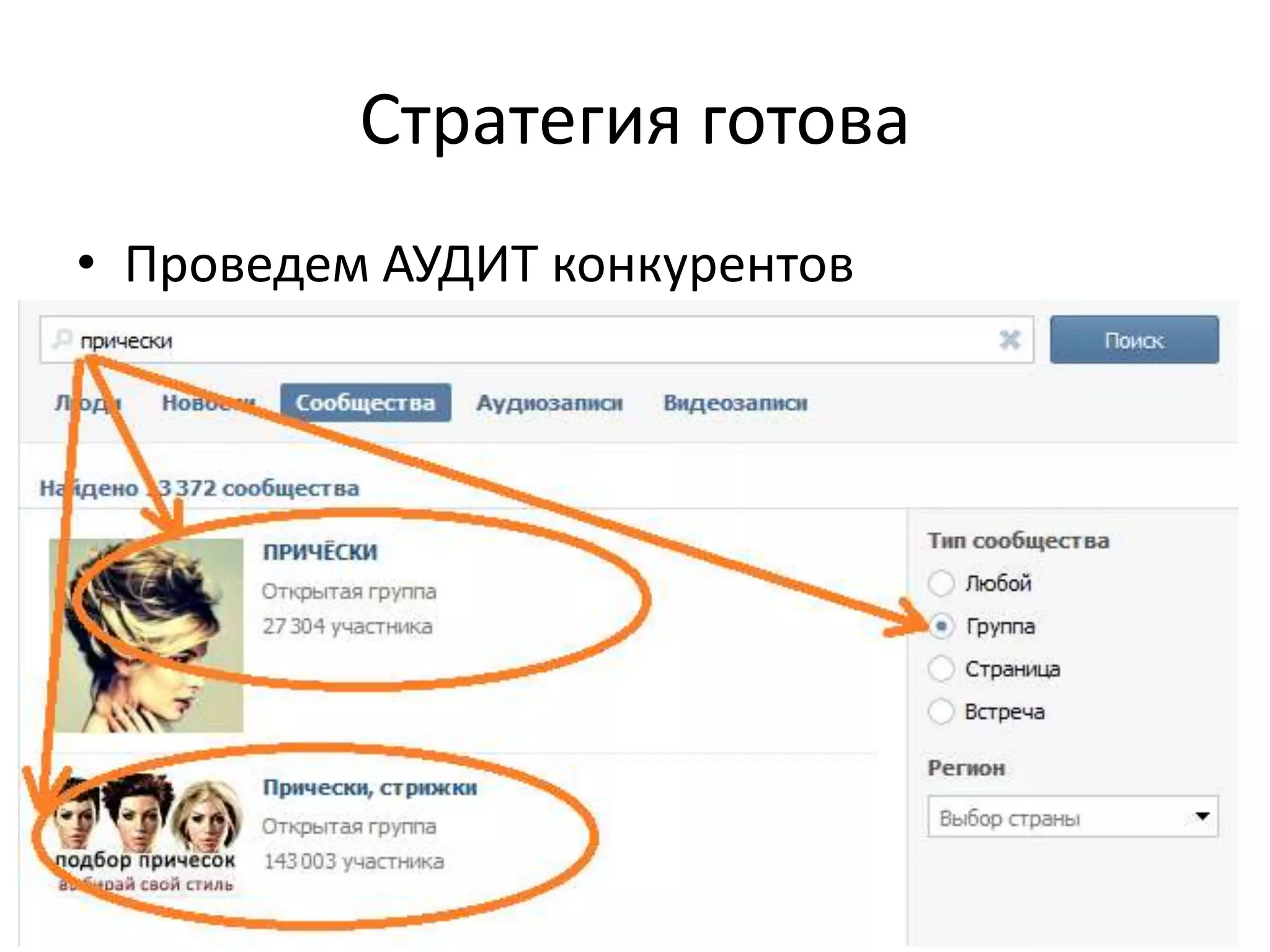 Стратегия готова
• Проведем АУДИТ конкурентов
 