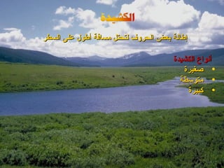 ‫إطالة بعض الحروف لتحتل مسافة أطول على السطر‬

                                      ‫أنواع الكشيدة‬
                                         ‫• صغيرة‬
                                        ‫• متوسطة‬
                                          ‫• كبيرة‬
 