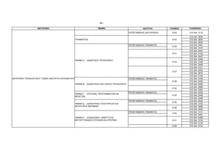 - 61 -

                   ∆ΙΕΥΘΥΝΣΗ                                           ΤΜΗΜΑ                                  Ι∆ΙΟΤΗΤΑ       ΓΡΑΦΕΙΟ   ΤΗΛΕΦΩΝΟ

                                                                                                   ΠΡΟΪΣΤΑΜΕΝΟΣ ∆ΙΕΥΘΥΝΣΗΣ    2143     210 344 3116

                                                                                                                                       210 344   3634
                                                    ΓΡΑΜΜΑΤΕΙΑ                                                                2142     210 344   3634
                                                                                                                                       210 344   3634
                                                                                                   ΠΡΟΪΣΤΑΜΕΝΟΣ ΤΜΗΜΑΤΟΣ               210 344   2451
                                                                                                                              2135
                                                                                                                                       210 344   3137
                                                                                                                                       210 344   2447
                                                                                                                              2131     210 344   3142
                                                                                                                                       210 344   2447
                                                                                                                                       210 344   2449
                                                    ΤΜΗΜΑ Α΄ - ∆Ι∆ΑΚΤΙΚΟΥ ΠΡΟΣΩΠΙΚΟΥ
                                                                                                                              2133     210 344   3146
                                                                                                                                       210 344   2449
                                                                                                                                       210 344   3141
                                                                                                                                       210 344   2453
                                                                                                                              2137
                                                                                                                                       210 344   2815
                                                                                                                                       210 344   3154
∆ΙΕΥΘΥΝΣΗ ΤΕΧΝΟΛΟΓΙΚΟΥ ΤΟΜΕΑ ΑΝΩΤΑΤΗΣ ΕΚΠΑΙ∆ΕΥΣΗΣ                                                  ΠΡΟΪΣΤΑΜΕΝΟΣ ΤΜΗΜΑΤΟΣ               210 344   3106
                                                                                                                              2136     210 344   2452
                                                    ΤΜΗΜΑ Β΄ - ∆ΙΟΙΚΗΤΙΚΟΥ ΚΑΙ ΛΟΙΠΟΥ ΠΡΟΣΩΠΙΚΟΥ                                       210 344   2452
                                                                                                                                       210 344   3089
                                                                                                                              2134
                                                                                                                                       210 344   2450
                                                                                                   ΠΡΟΪΣΤΑΜΕΝΟΣ ΤΜΗΜΑΤΟΣ               210 344   2404
                                                    ΤΜΗΜΑ Γ΄ - ΣΠΟΥ∆ΩΝ, ΠΡΟΓΡΑΜΜΑΤΩΝ ΚΑΙ
                                                                                                                              2132     210 344   2448
                                                    ΜΕΛΕΤΩΝ
                                                                                                                                       210 344   2448
                                                                                                   ΠΡΟΪΣΤΑΜΕΝΟΣ ΤΜΗΜΑΤΟΣ               210 344   2446
                                                                                                                              2130
                                                    ΤΜΗΜΑ ∆΄ - ∆ΙΟΙΚΗΤΙΚΗΣ ΥΠΟΣΤΗΡΙΞΗΣ ΚΑΙ                                             210 344   3103
                                                    ΦΟΙΤΗΤΙΚΗΣ ΜΕΡΙΜΝΑΣ                                                                210 344   3096
                                                                                                                              2128
                                                                                                                                       210 344   2444
                                                                                                   ΠΡΟΪΣΤΑΜΕΝΟΣ ΤΜΗΜΑΤΟΣ               210 344   3131
                                                                                                                              2140
                                                                                                                                       210 344   2457
                                                    ΤΜΗΜΑ Ε΄ - ΣΧΕ∆ΙΑΣΜΟΥ, ΑΝΑΠΤΥΞΗΣ,                                                  210 344   2458
                                                    ΜΕΤΑΠΤΥΧΙΑΚΩΝ ΣΠΟΥ∆ΩΝ ΚΑΙ ΕΡΕΥΝΑΣ                                         2141     210 344   3134
                                                                                                                                       210 344   3134
                                                                                                                              2138     210 344   3132
 