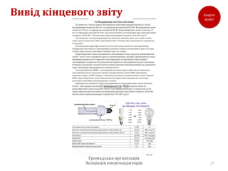 Вивід кінцевого звіту




               Громадська організація
              Асоціація енергоаудиторів   27
 