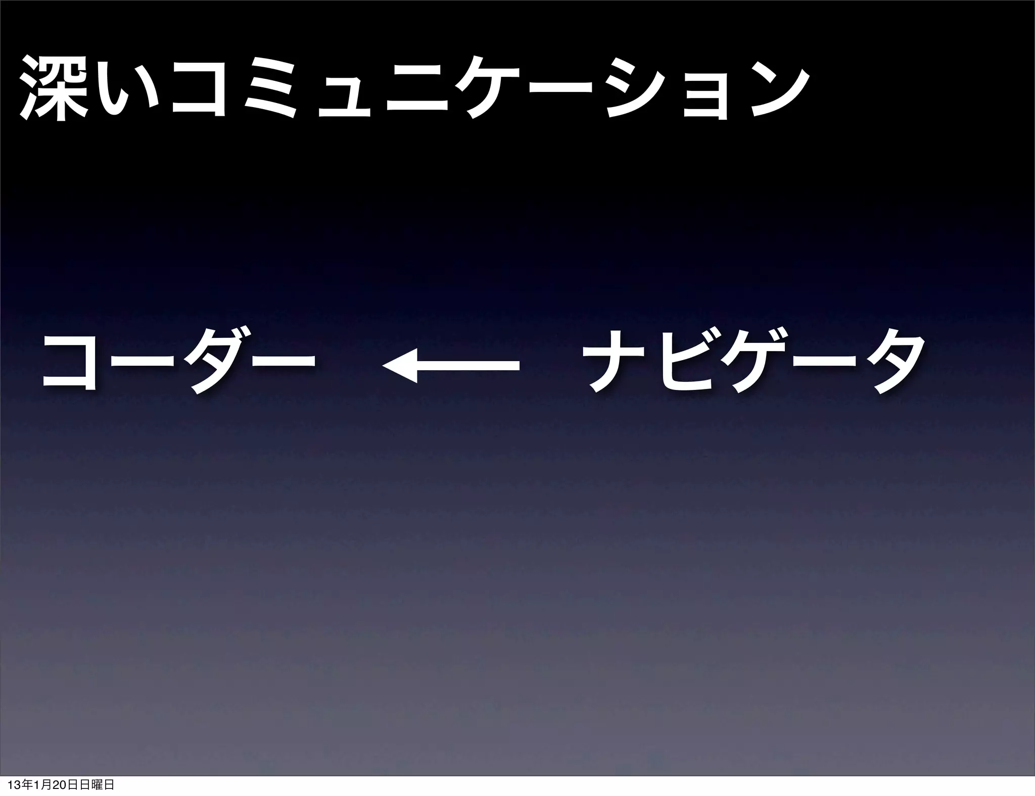 深いコミュニケーション


  コーダー        ナビゲータ




13年1月20日日曜日
 