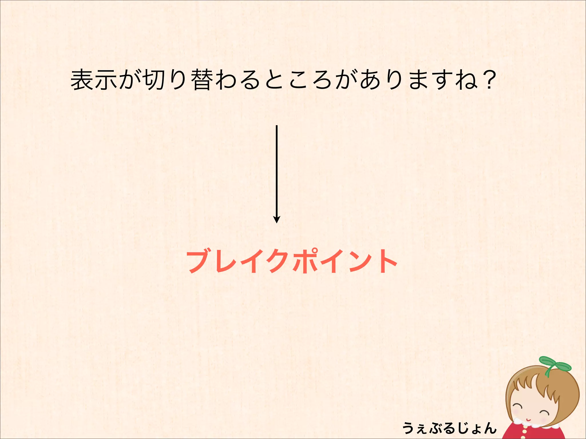 表示が切り替わるところがありますね？




    ブレイクポイント
 
