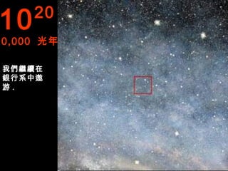 10   20
10,000 光年

 我們繼續在
 銀行系中遨
 游.
 