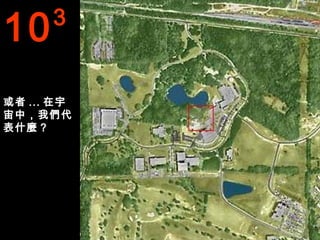 10    3


或者 ... 在宇
宙中，我們代
表什麼 ?
 