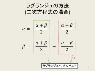 3次の置換
𝛼𝛼, 𝛽𝛽, 𝛾𝛾を置換する方法は次の6通り
•
𝛼𝛼 𝛽𝛽 𝛾𝛾
𝛼𝛼 𝛽𝛽 𝛾𝛾
: 𝛼𝛼 → 𝛼𝛼, 𝛽𝛽 → 𝛽𝛽, γ → 𝛾𝛾に置き換え
•
𝛼𝛼 𝛽𝛽 𝛾𝛾
𝛽𝛽 𝛾𝛾 𝛼𝛼
: 𝛼𝛼 → 𝛽𝛽, 𝛽𝛽 → 𝛾𝛾, γ → 𝛼𝛼に置き換え
•
𝛼𝛼 𝛽𝛽 𝛾𝛾
𝛾𝛾 𝛼𝛼 𝛽𝛽
: 𝛼𝛼 → 𝛾𝛾, 𝛽𝛽 → 𝛼𝛼, γ → 𝛽𝛽に置き換え
•
𝛼𝛼 𝛽𝛽 𝛾𝛾
𝛽𝛽 𝛼𝛼 𝛾𝛾
: 𝛼𝛼 → 𝛽𝛽, 𝛽𝛽 → 𝛼𝛼, γ → 𝛾𝛾に置き換え
•
𝛼𝛼 𝛽𝛽 𝛾𝛾
𝛼𝛼 𝛾𝛾 𝛽𝛽
: 𝛼𝛼 → 𝛼𝛼, 𝛽𝛽 → 𝛾𝛾, γ → 𝛽𝛽に置き換え
•
𝛼𝛼 𝛽𝛽 𝛾𝛾
𝛾𝛾 𝛽𝛽 𝛼𝛼
: 𝛼𝛼 → 𝛾𝛾, 𝛽𝛽 → 𝛽𝛽, γ → 𝛼𝛼に置き換え
33
 