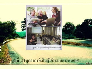 รู ปที่1.11บุคลากรที่เป็ นผูใช้ระบบสารสนเทศ
                            ้
 