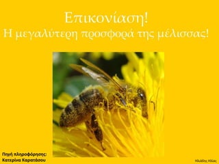 Πθγι πλθροφόρθςθσ:
Κατερίνα Καρατάςου   Ηλιάδης Ηλίας
 