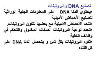 ال dna هو الجزء المسؤول عن الصفات الوراثية في الخلية