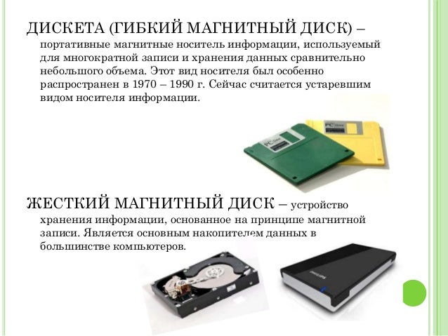 Типы машинных носителей информации