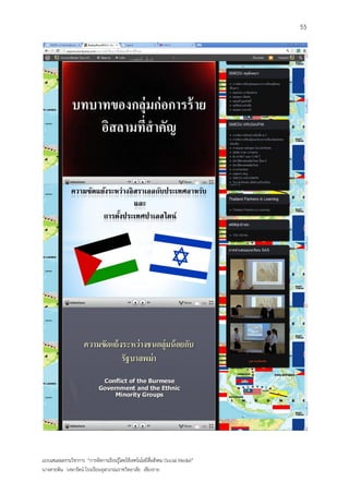 55




แบบเสนอผลงานวิชาการ “การจัดการเรียนรู้โดยใช้เทคโนโลยีสื่อสังคม (Social Media)”
นางสายพิน วงษารัตน์ โรงเรียนจุฬาภรณราชวิทยาลัย เชียงราย
 