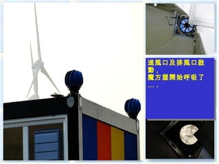 進風口及排風口啟
進風口及排風口啟
動 ,,
動
魔方屋開始呼吸了
魔方屋開始呼吸了
… ..
…
 