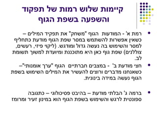 שפת הגוף - קול הגוף מרגיש | PPT