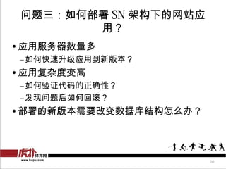 β SN ܹµվӦ
        ã
? Ӧ÷
CοӦõ°汾
? ӦøӶȱ
C֤ȷԣ
Cλع
? °汾Ҫıݿṹô죿




                        20
 