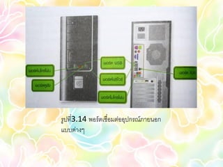 รูปที่3.14 พอร์ ตเชื่อมต่ออุปกรณ์ภายนอก
แบบต่างๆ
 