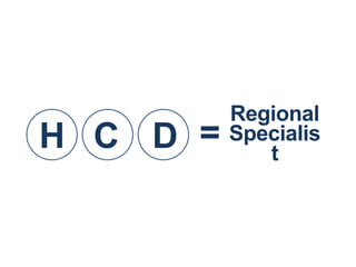Regional
H C D =   Specialis
             t
 