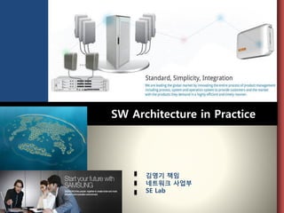 SW Architecture in Practice 
김영기책임 
네트워크사업부 
SE Lab  