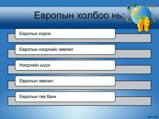 Европын холбоо нь:
 