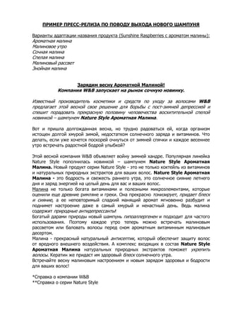 Пример Пресс-Релиза + Приглашение На Пресс-Конференцию | PDF