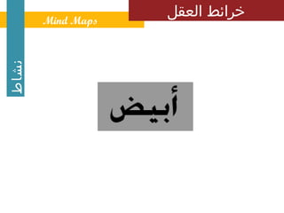 ‫نشاط‬   ‫ ‪Mind Maps‬‬
                    ‫خرائط العقل‬
 