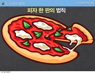 1. 소규모 협력                3) 디지털 전략 수립



                     피자 한 판의 법칙




13   3   26
 