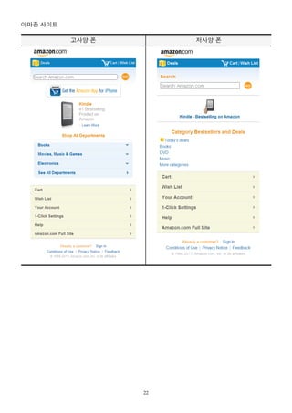 아마존 사이트

          고사양 폰        저사양 폰




                  22
 