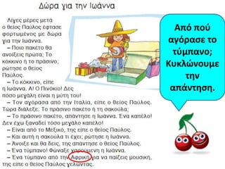 Από ποφ
αγόραςε το
 τφμπανο;
Κυκλώνουμε
    τθν
 απάντθςθ.
 
