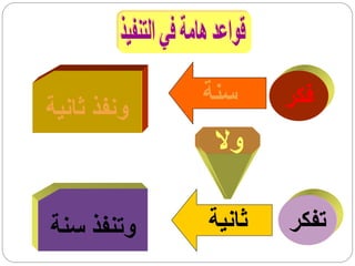 ‫سنة‬     ‫فكر‬
‫ونفذ ثانية‬
             ‫وال‬
             ‫وال‬

‫وتنفذ سنة‬    ‫ثانية‬   ‫تفكر‬
 