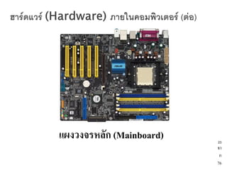 หน่วยประมวลผลกลาง




แผงวงจรหลัก (Mainboard)               23
                                      จา
                                       ก
                                      76
 