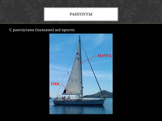 РАНГОУТЫ


С рангоутами (палками) всё просто.




                                          МАЧТА




                     ГИК
 