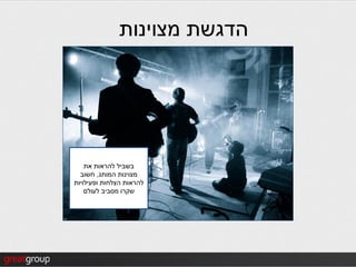 ‫הדגשת מצוינות‬




    ‫בשביל להראות את‬
  ‫מצוינות המותג, חשוב‬
‫להראות הצלחות ופעילויות‬
    ‫שקרו מסביב לעולם‬
 