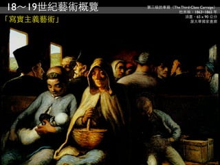 18～19世紀藝術概覽   第三級的車箱（The Third-Class Carraige）
                       杜米埃，1863~1865 年
                           油畫，65 x 90 公分
「寫實主義藝術」                       渥太華國家畫廊
 