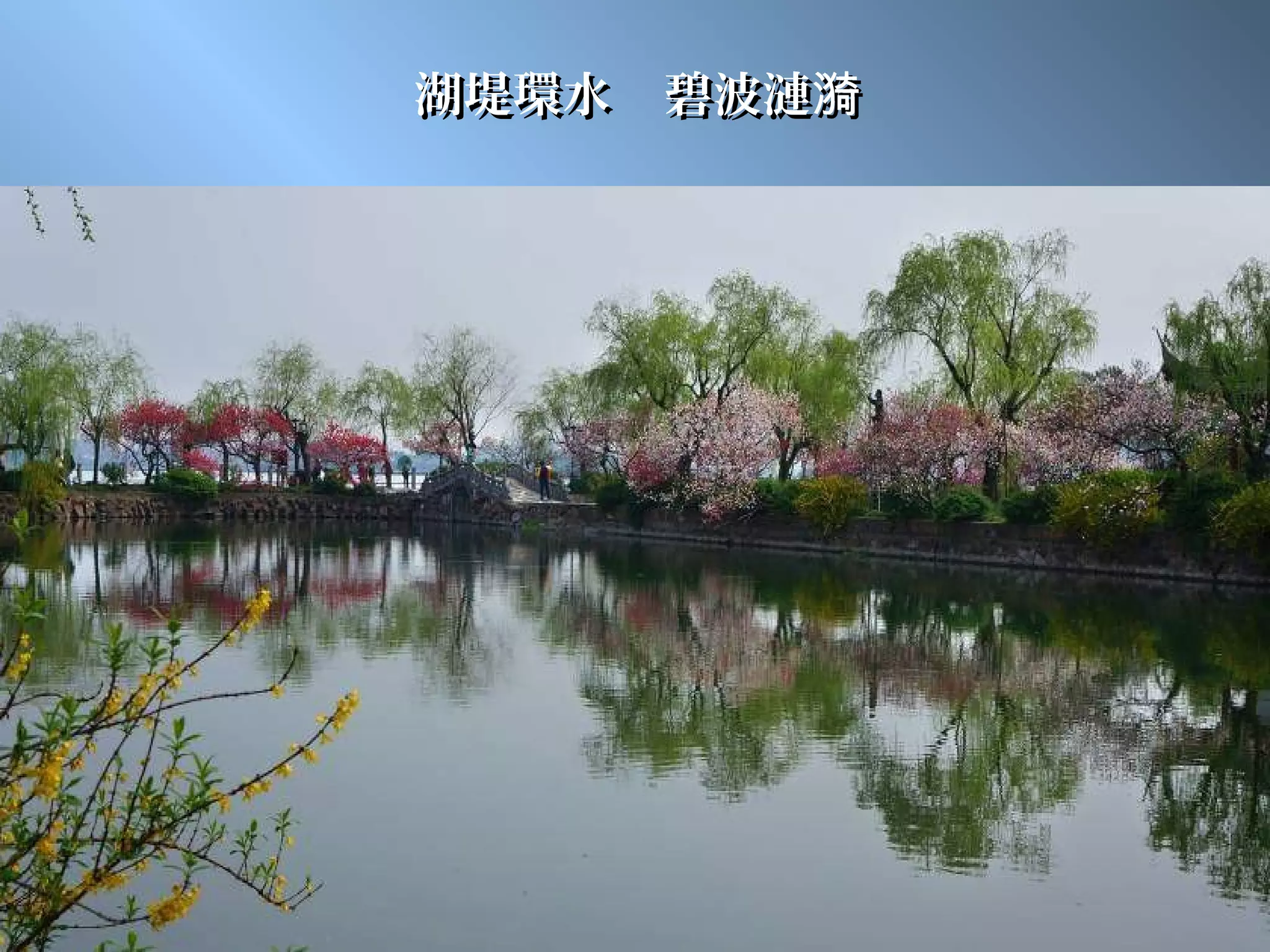 湖堤環水 碧波漣漪
 