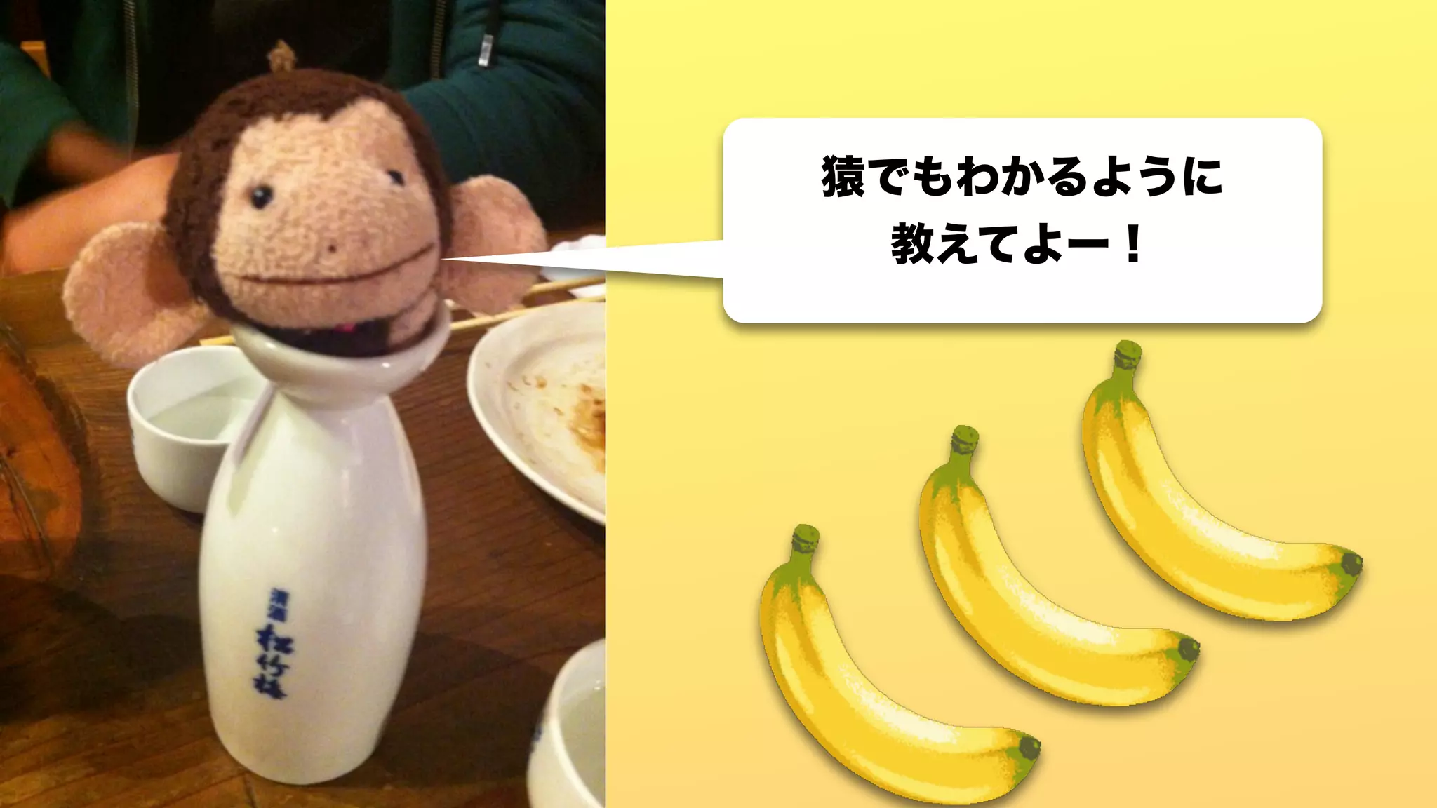 猿でもわかるように
  教えてよー！
 