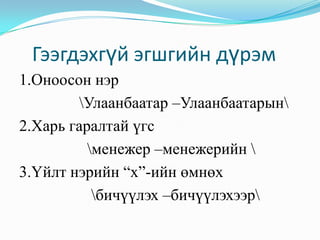 журамласан үгс | PPT
