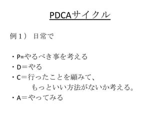  ճ
?P=٤¤򿼤
?D
?CФäȤߤơ
äȤʤ롣
?AäƤߤ
PDCA
 