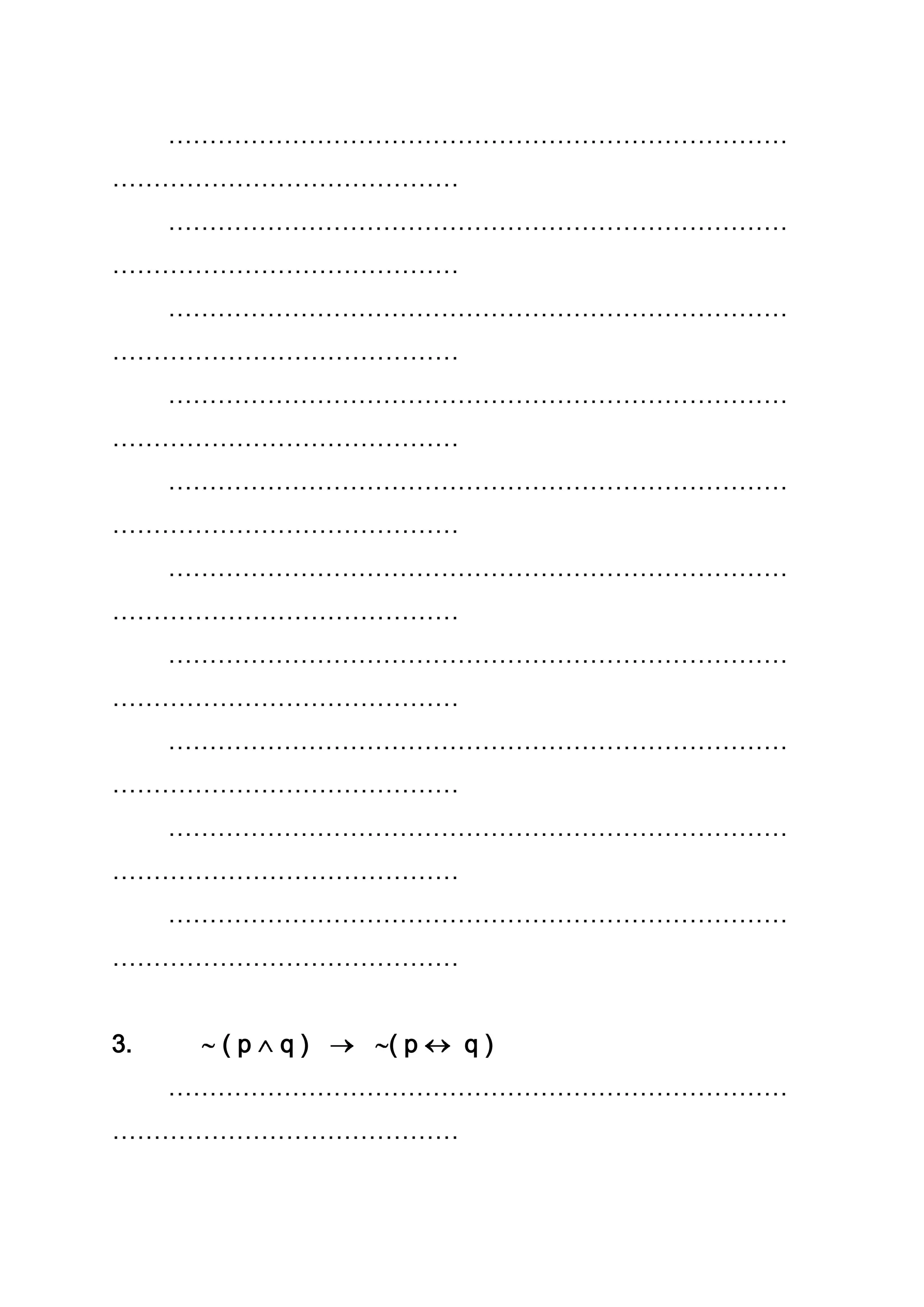 …………………………………………………………………
……………………………………
…………………………………………………………………
……………………………………
…………………………………………………………………
……………………………………
…………………………………………………………………
……………………………………
…………………………………………………………………
……………………………………
…………………………………………………………………
……………………………………
…………………………………………………………………
……………………………………
…………………………………………………………………
……………………………………
…………………………………………………………………
……………………………………
…………………………………………………………………
……………………………………
3. ( p q ) ( p q )
…………………………………………………………………
……………………………………
 
