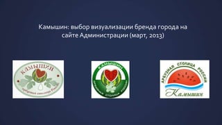 Камышин: выбор визуализации бренда города на
сайте Администрации (март, 2013)
 