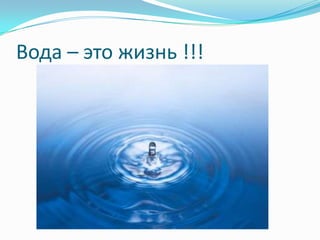 Вода – это жизнь !!!
 