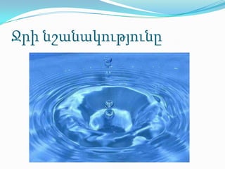Ջրի նշանակությունը
 
