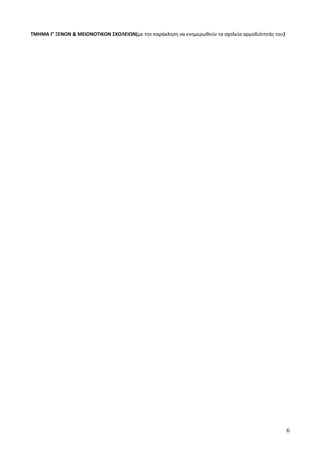 ΤΜΗΜΑ Γ’ ΞΕΝΩΝ & ΜΕΙΟΝΟΤΙΚΩΝ ΣΧΟΛΕΙΩΝ(με την παράκληση να ενημερωθούν τα σχολεία αρμοδιότητάς του)
6
 